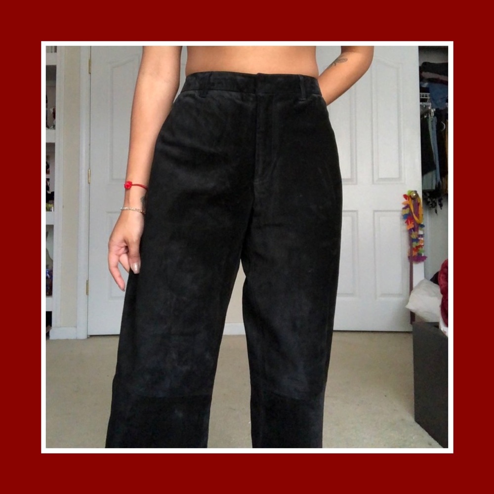 💥Vintage Nine West Suede Black Pants sz 12💥